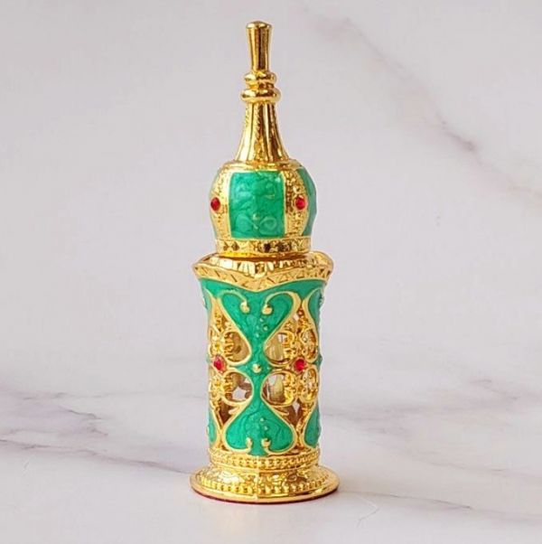 Perfume bottle GOLD-TURQUOISE with stick 3 ml